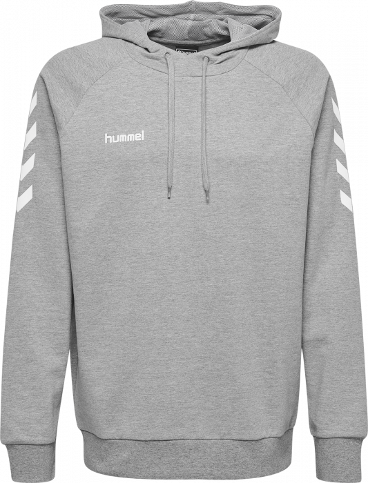 Hummel - Go Cotton Hoodie - Grey Melange & weiß