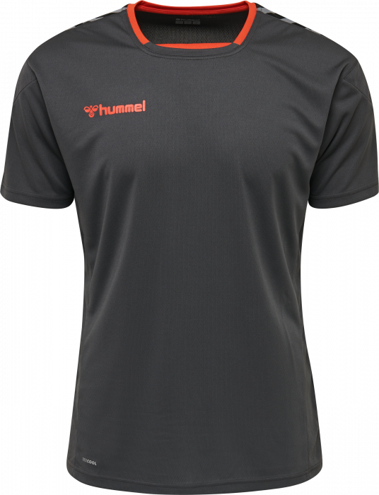 Hummel - Authentic Poly Jersey S/s - Asphalt & orange