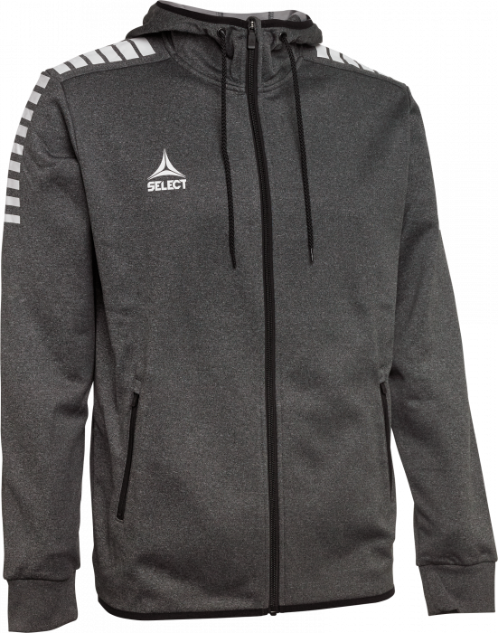 Select - Monaco Zip Hoodie - Grey & white