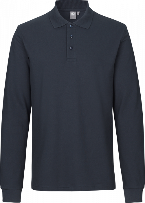 ID - Long-Sleeved Polo Shirt Stretch - Navy