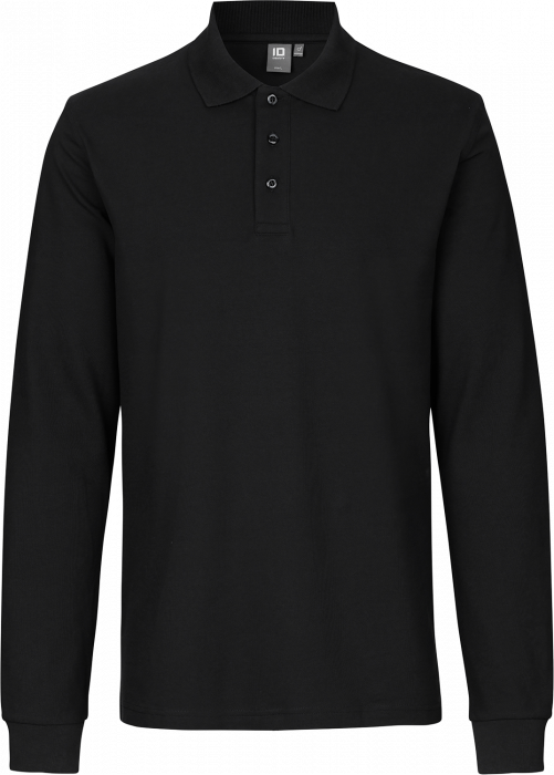 ID - Langærmet Poloshirt Stretch - Sort