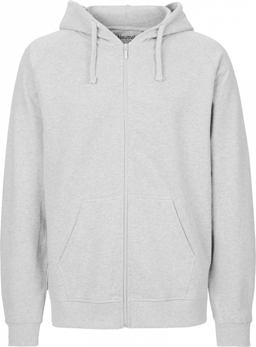 Neutral - Organic Cotton Hoodie With Full Zip Men - grigio cenere