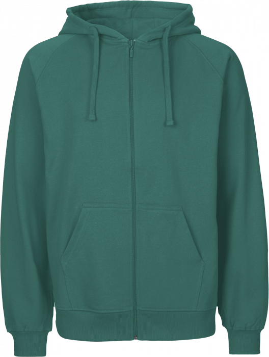 Neutral - Organic Cotton Hoodie With Full Zip Men - Teal