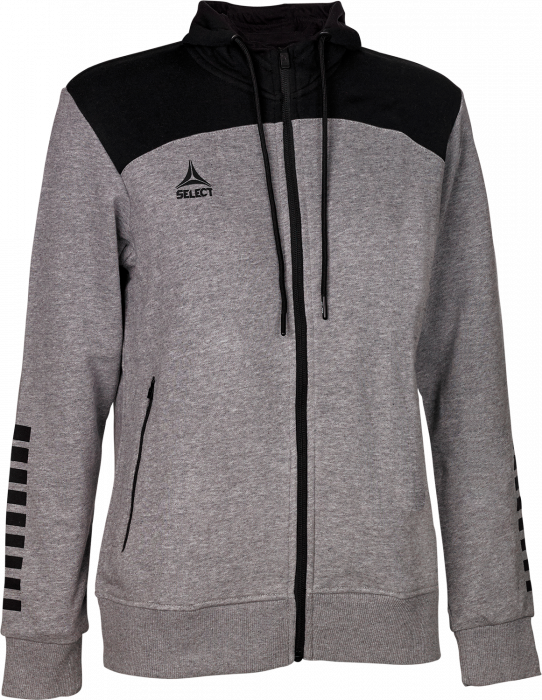 Select - Oxford Zip Hoodie Women - Melange Grey & negro